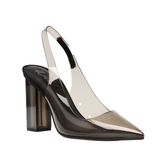 WILD PAIR Shoes - WILD PAIR Womens Black Straps Dharma Toe Block Heel Slip On Slingback 6 M